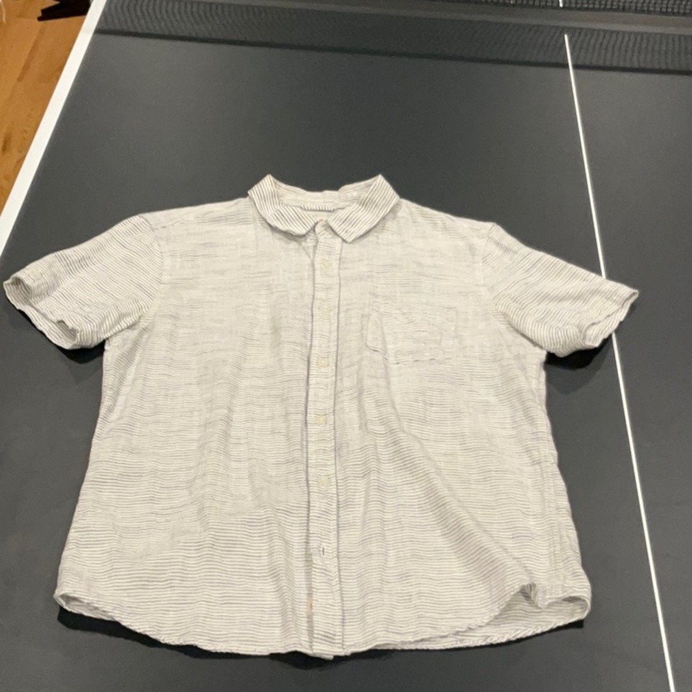 Marine Layer Navy and White Striped Shirt